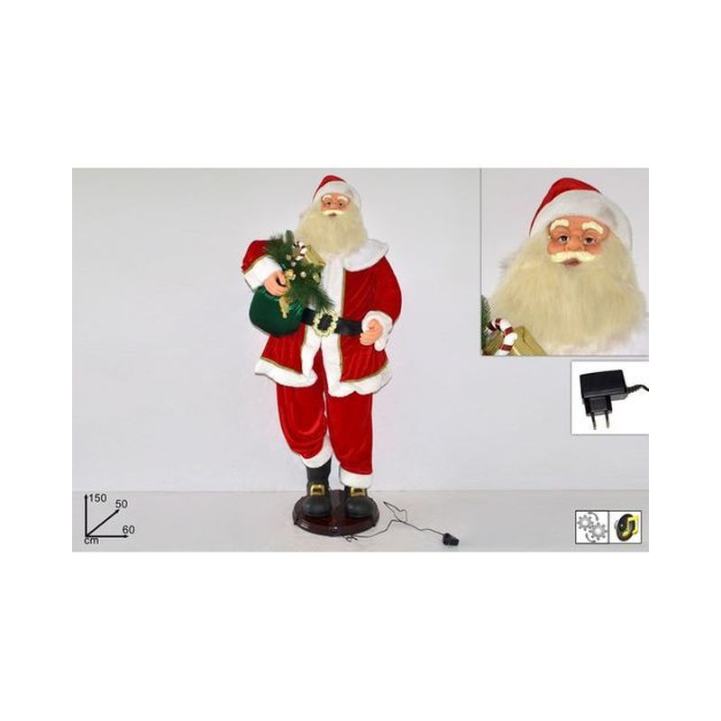 BABBO NATALE 150CM C/MOVIMENTO E MUSICA EAN 8033113778247 INGROSSO OGGETTISTICA NATALIZIA