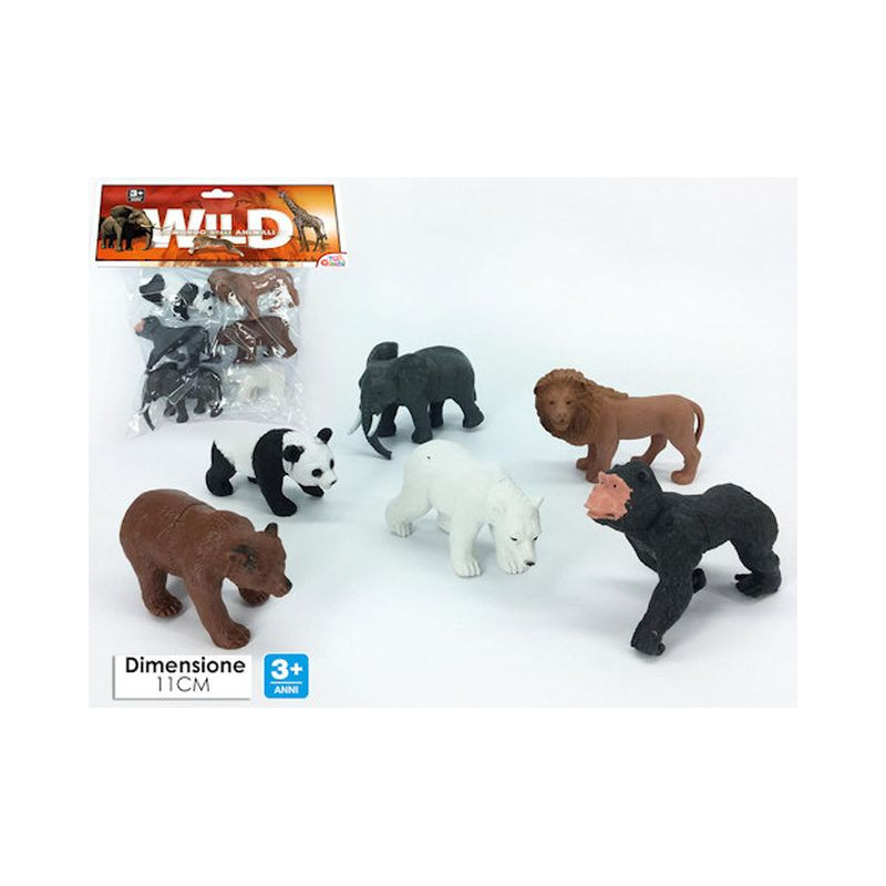 WILD IL MONDO DEGLI ANIM.-SET 6 ANIM. EAN 8015361149765 INGROSSO BUSTE ANIMALI GIOCATTOLO