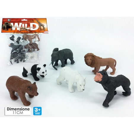 WILD IL MONDO DEGLI ANIM.-SET 6 ANIM. EAN 8015361149765 INGROSSO BUSTE ANIMALI GIOCATTOLO