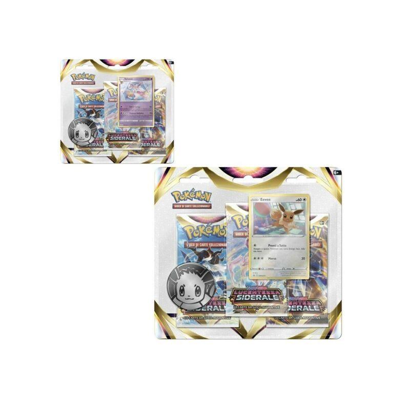 POKEMON LUCENTEZZA SIDERALE 3 PACK BL. EAN 0820650602160 INGROSSO SET PERSONAGGI CARTOON
