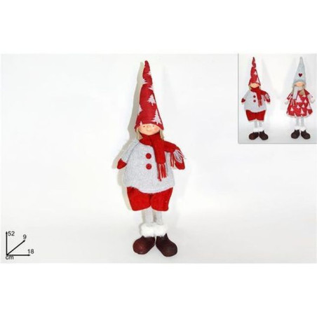 BAMBOLINA 52CM TESSUTO ROSSO C/ALBERI 2A EAN 8033113920530 INGROSSO PUPAZZI E GNOMI NATALIZI