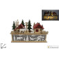 SCENARIO NATALIZIO LEGNO C/CASETTE C/LUC EAN 8053482124971 INGROSSO OGGETTISTICA NATALIZIA