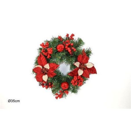 DIETROPORTA 35CM C/POINSETTIE,MELE E BAC EAN 8033113401855 INGROSSO OGGETTISTICA NATALIZIA