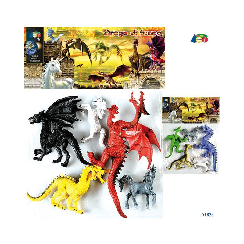 BUSTA DRAGO DI FUOCO C/ UNICORNO, ASS. EAN 8034094803089 INGROSSO BUSTE ANIMALI GIOCATTOLO