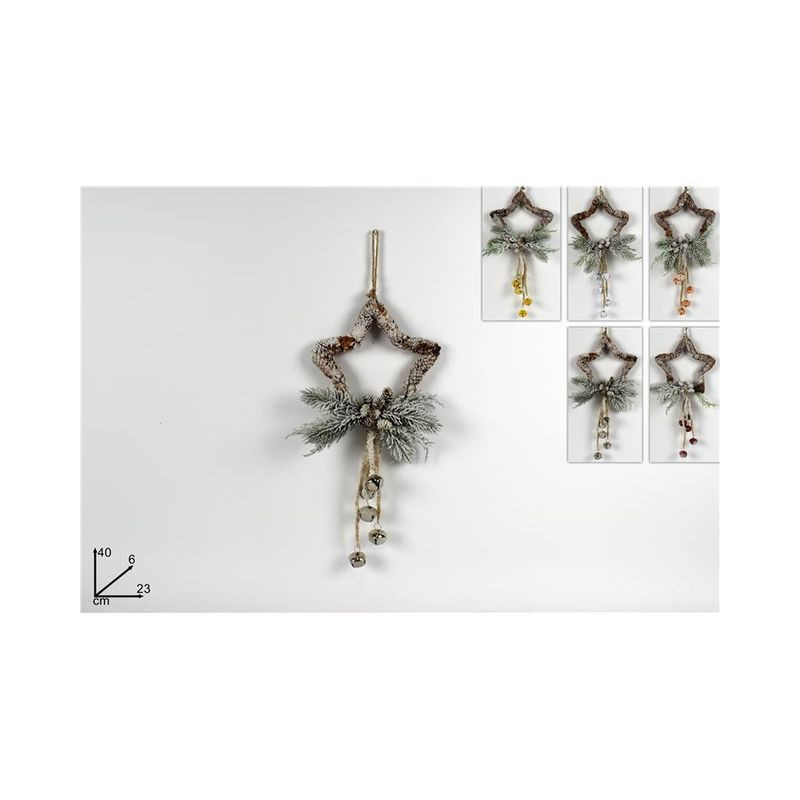 APPENDINO STELLA PIGNE INNEV. 40CM C/CAM EAN 8033113772481 INGROSSO APPENDINI NATALIZI