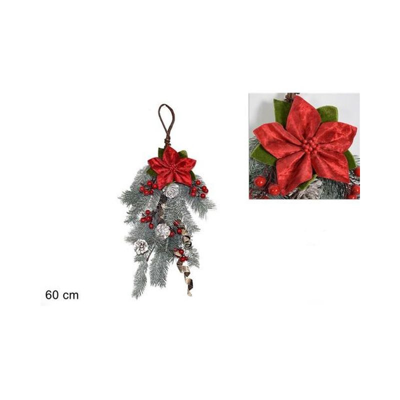 DIETROPORTA LUNGO C/FIORE NATALIZIO 60CM EAN 8033113768903 INGROSSO APPENDINI NATALIZI