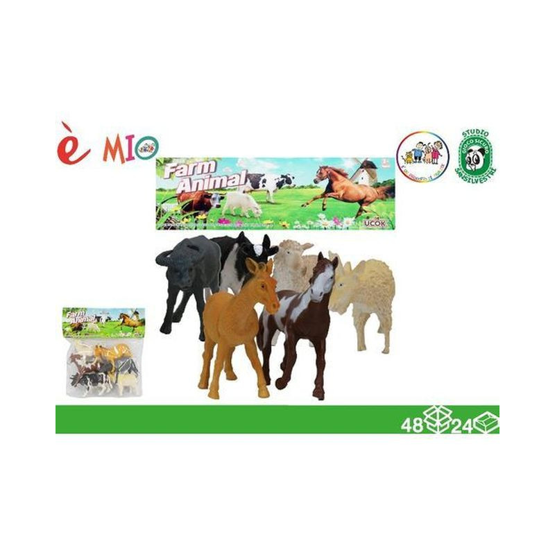 ANIMALI BUSTA FATTORIA 6PZ 28X26 48/24 EAN 8052286071542 INGROSSO BUSTE ANIMALI GIOCATTOLO