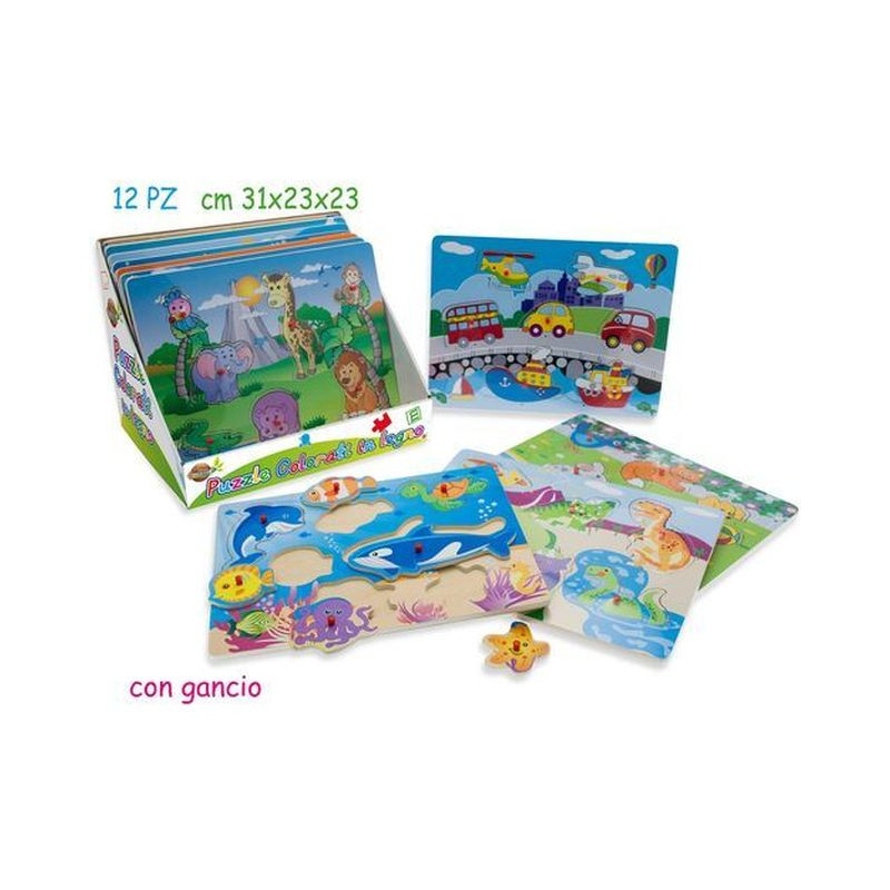 FATTO DI LEGNO - PUZZLE COLORATI FUNNY EAN 8017967404293 INGROSSO GIOCHI IN LEGNO