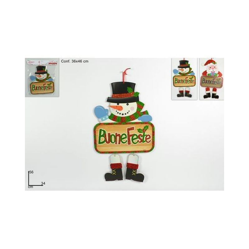 APPENDINO SOG. NATAL. 56CM BUONE FESTE A EAN 8033113969454 INGROSSO APPENDINI NATALIZI