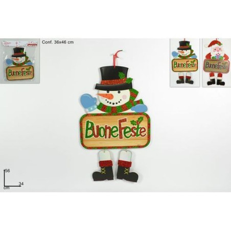 APPENDINO SOG. NATAL. 56CM BUONE FESTE A EAN 8033113969454 INGROSSO APPENDINI NATALIZI