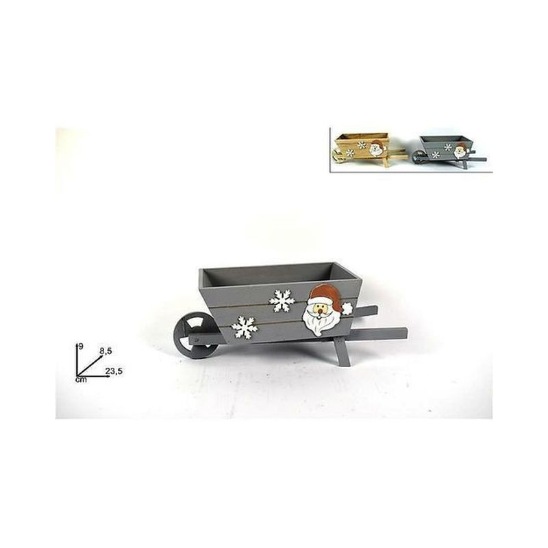 CARIOLA LEGNO 23.5X8.5X9CM 2 COLORI ASS. EAN 8033113789601 INGROSSO OGGETTISTICA NATALIZIA