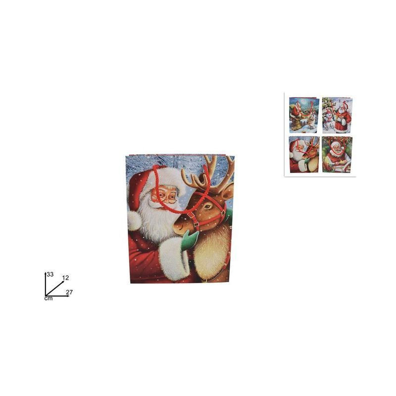 BUSTA REGALO BABBO NAT CLASSICO 4ASS 27X 33X12 V3-1804