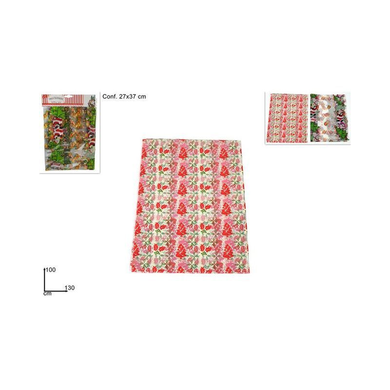FOGLIO TRASP. 100X120 C/DISEGNO NAT. ASS EAN 8033113818486 INGROSSO SACCHETTI E SHOPPER NATALIZI
