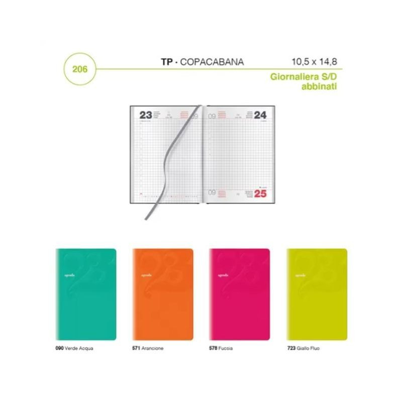 AGENDA GIORNALIERA 10,5X14,8 S/D ABB COP ACABANA EAN 8007748339180 INGROSSO AGENDE E CALENDARI