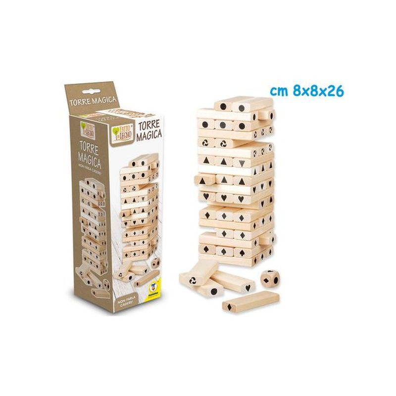 FATTO DI LEGNO - LA TORRE MAGICA H.22CM EAN 8017967401643 INGROSSO GIOCHI IN LEGNO
