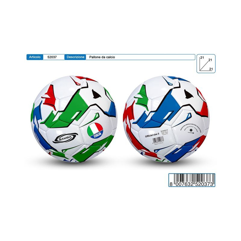PALLONE CALCIO 5 SAMBA STRIPE TRICOLORE EAN 8007632520373 INGROSSO PALLONI CALCIO E VOLLEY