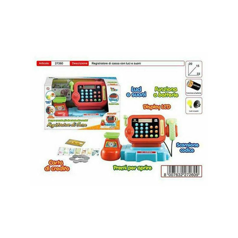 REGISTRATORE DI CASSA C/SCHERMO E BILANC EAN 8007632272609 INGROSSO GIOCATTOLI PER EDICOLA
