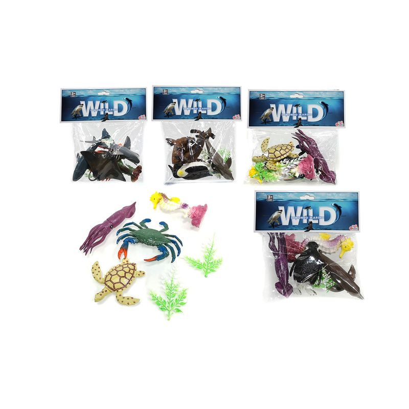 WILD IL MONDO MARINO-SET ANIMALI MAR.4AS EAN 8015361221454 INGROSSO BUSTE ANIMALI GIOCATTOLO
