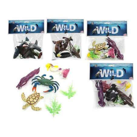 WILD IL MONDO MARINO-SET ANIMALI MAR.4AS EAN 8015361221454 INGROSSO BUSTE ANIMALI GIOCATTOLO