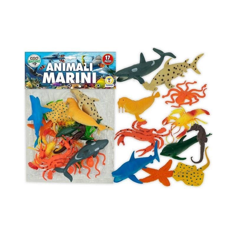 GEO NATURE - ANIMALI MARINI 17 PZ EAN 8017967680161 INGROSSO BUSTE ANIMALI GIOCATTOLO