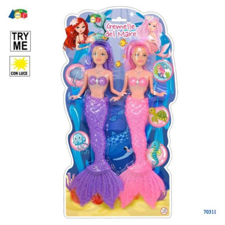 SET 2 SIRENE GEMELLE DEL MARE C/LUCE TRY EAN 8057438026401 INGROSSO GIOCHI DA EDICOLA