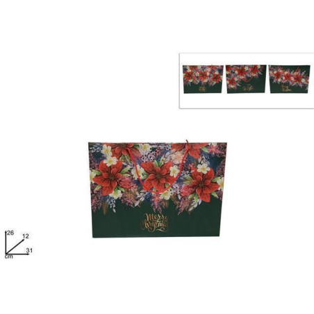 BUSTA REGALO STELLA DI NATALE 45.5X33X12 EAN 8053482201498 INGROSSO SACCHETTI E SHOPPER NATALIZI