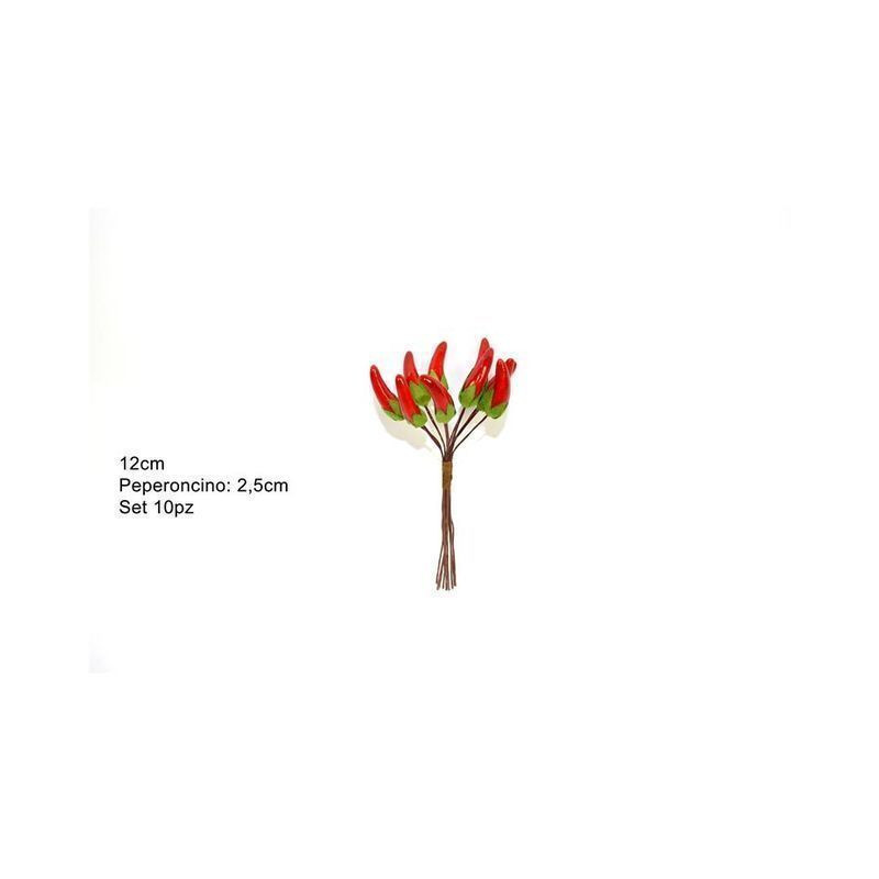 MAZZETTO PEPERONCINO 10PZ EAN 8034048281079 INGROSSO FIORI FINTI NATALIZI