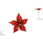 STELO FIORE C/GLITTER 22CM ROSSO EAN 8033113895203 INGROSSO FIORI FINTI NATALIZI