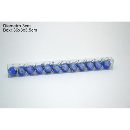 PALLINE 3CM BOX DA 12 PEZZI BLU EAN 8033113207549 INGROSSO PALLINE DI NATALE E PUNTALI