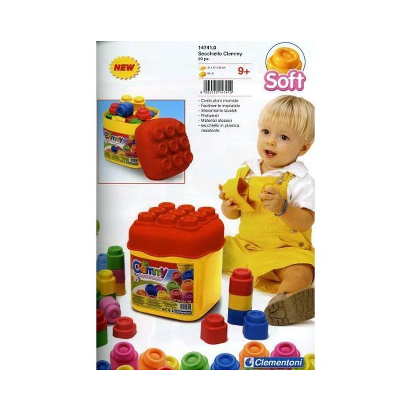 SECCHIELLO CLEMMY 20 PEZZI 21X21X22CM 6/18MESI EAN 8005125147410 INGROSSO GIOCHI PRIMA INFANZIA
