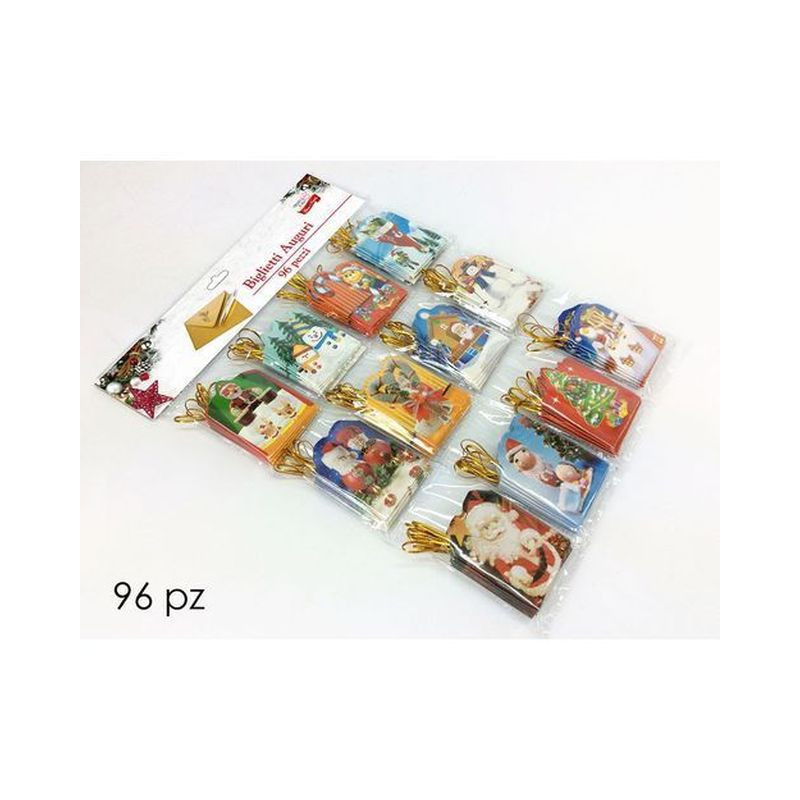 BIGLIETTI FESTE 16ASS SET 96PZ EAN 8015361895884 INGROSSO BIGLIETTI NATALIZI