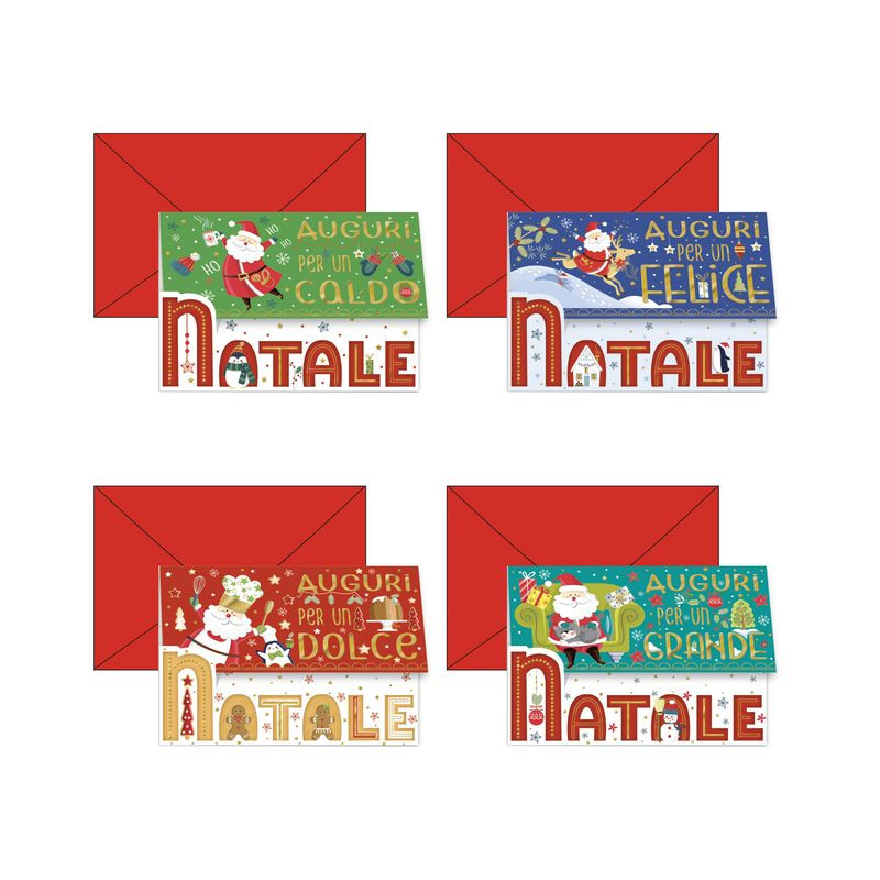 BIGLIETTO 3C. PORTASOLDI BABBO NATALE AS EAN 8009162394325 INGROSSO BIGLIETTI NATALIZI