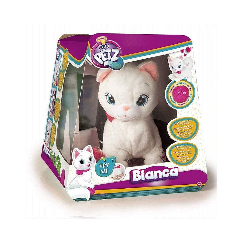CLUB PETZ BIANCA LA GATTINA INTERATTIVA 29X30X31CM +3ANNI PILE INCLUSE EAN 8421134095847 INGROSSO GIOCATTOLI IN PUBBLICITA'