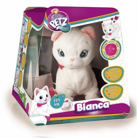 CLUB PETZ BIANCA LA GATTINA INTERATTIVA 29X30X31CM +3ANNI PILE INCLUSE EAN 8421134095847 INGROSSO GIOCATTOLI IN PUBBLICITA'