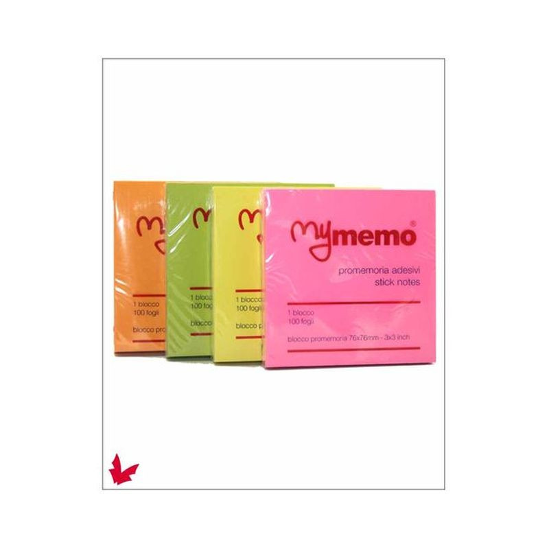 MY MEMO 76X76 NEON ASS. EAN 8033593065394 INGROSSO ETICHETTE LABEL POSTIT