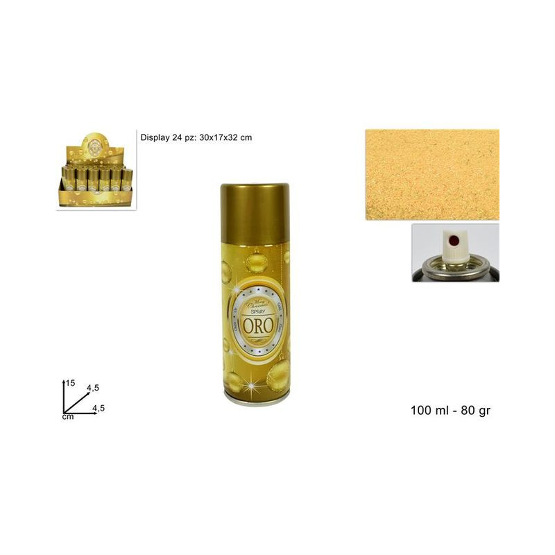 BOMBOLETTA ORO 100ML (80GR) EAN 8033113957871 INGROSSO BOMBOLETTE SPRAY NATALIZIE