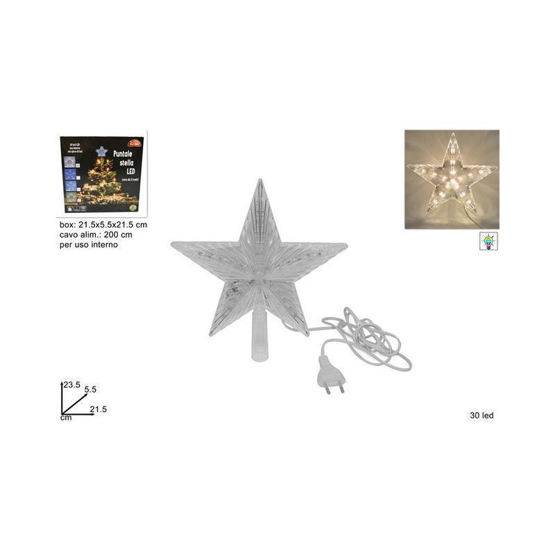 PUNTALE STELLA 30LED GIOCOLUCI 220V EAN 8033113524301 INGROSSO LUCI NATALIZIE PUNTALE STELLA 30LED GIOCOLUCI 220V EAN 8033113524301 INGROSSO LUCI NATALIZIE