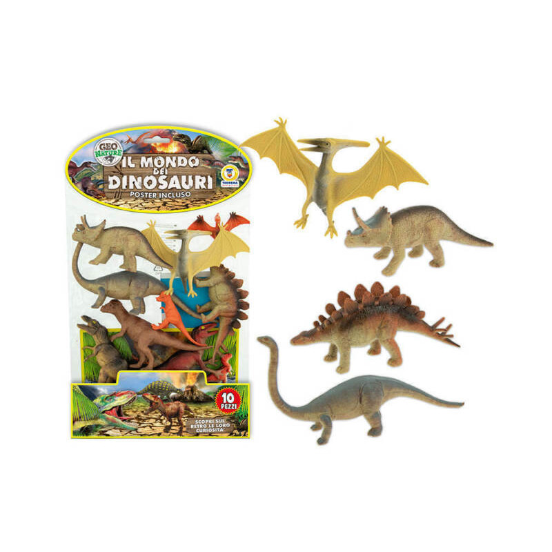 DINOSAURI RIGIDI 10 CON POSTER EAN 8017967707103 INGROSSO BUSTE ANIMALI GIOCATTOLO