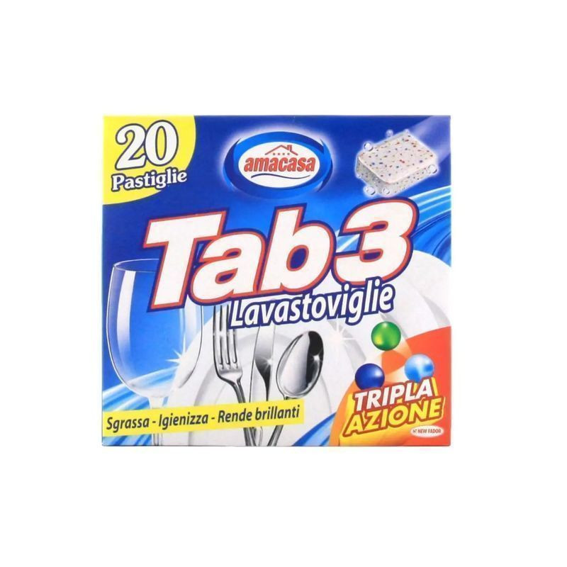 AMACASA TAB 3 LAVASTOVIGLIE 20 TABS EAN 8004393000045 INGROSSO DETERSIVI