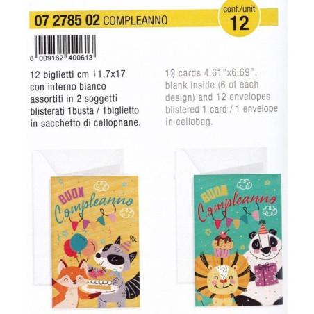 BIGLIETTO COMPL. BIMBI NEUTRO UV SERIGR EAN 8009162400613 INGROSSO BIGLIETTI COMPLEANNO