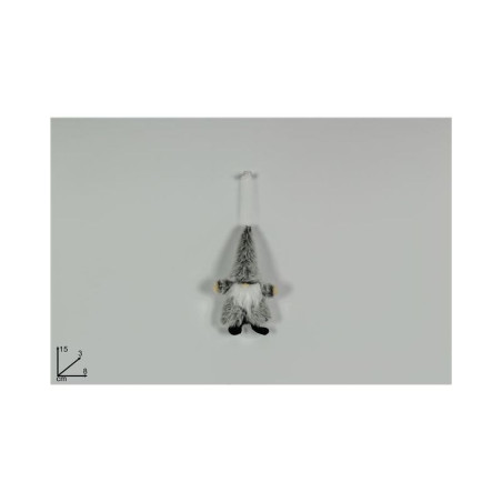 APPENDINO GNOMO NATALE PELLICCIA GRIGIO EAN 8053482122809 INGROSSO APPENDINI NATALIZI