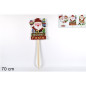 PICCHETTO BABBO NATALE BUONE FESTE 70CM EAN 8033113798702 INGROSSO ACCESSORI ARREDO TAVOLA NATALIZIA
