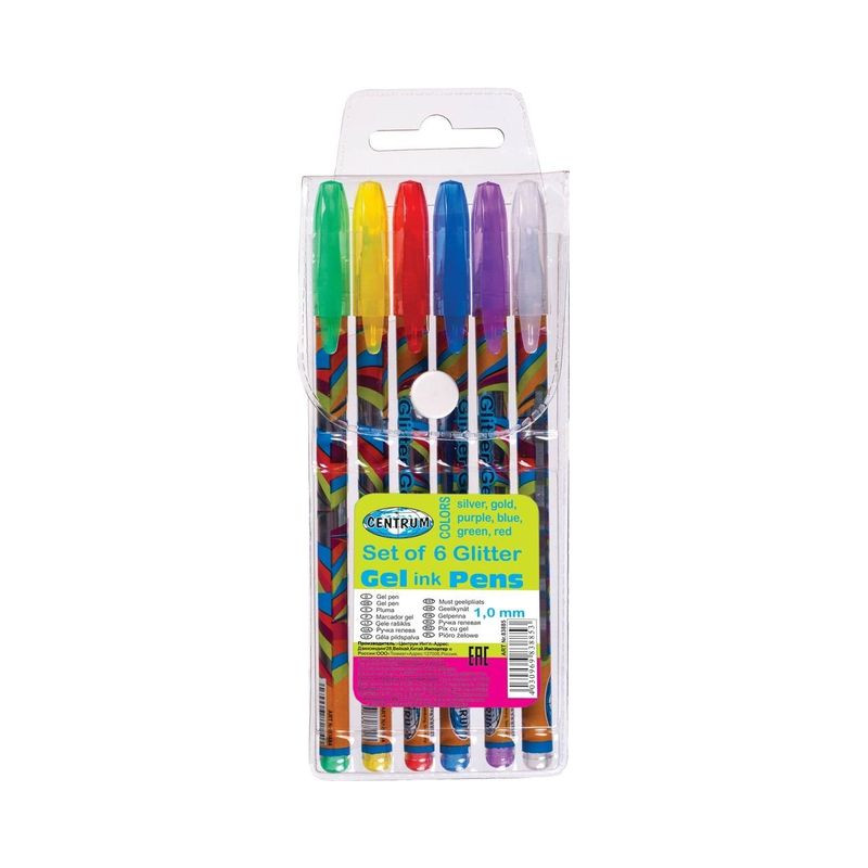 SET 6 PENNE GLITTER GEL 1MM EAN 4030969838853 INGROSSO PENNE PER LA SCUOLA