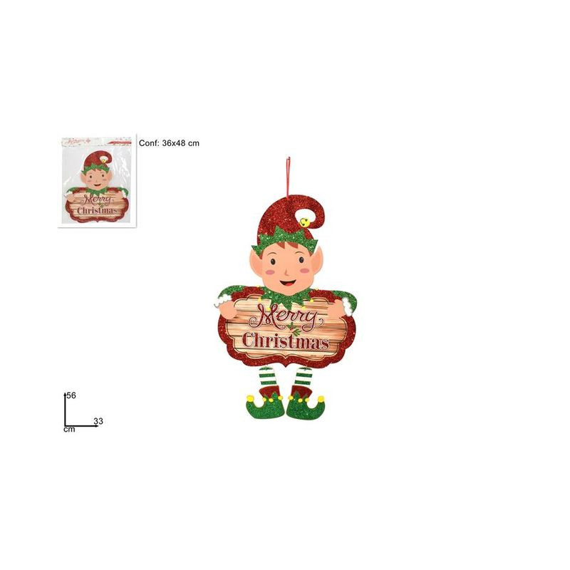 APPENDINO FOLLETTO 56 CM MERRY CHRISTMAS EAN 8033113969690 INGROSSO APPENDINI NATALIZI
