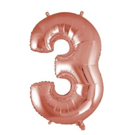 PALLONCINO MYLAR N. 3 ROSA GOLD MEGA 40 EAN 8032685998558 INGROSSO PALLONCINI COMPLEANNO