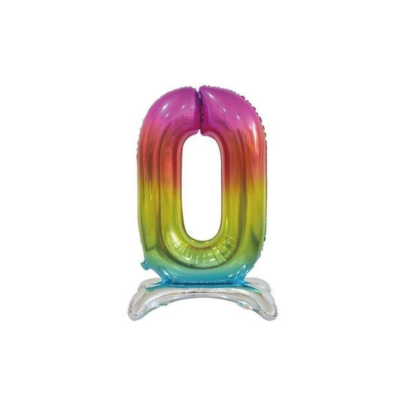 PALLONCINO MYLAR N. 0 STANDING RAINBOW EAN 8032685999005 INGROSSO PALLONCINI COMPLEANNO
