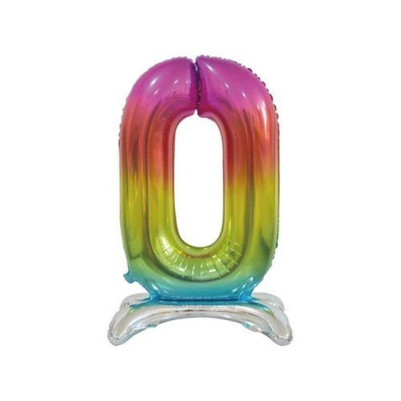 PALLONCINO MYLAR N. 0 STANDING RAINBOW EAN 8032685999005 INGROSSO PALLONCINI COMPLEANNO