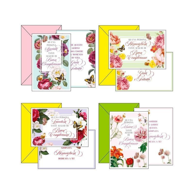 BIGLIETTO COMPLEANNO FIORI ELEG E FARFAL EAN 8009162374693 INGROSSO BIGLIETTI COMPLEANNO