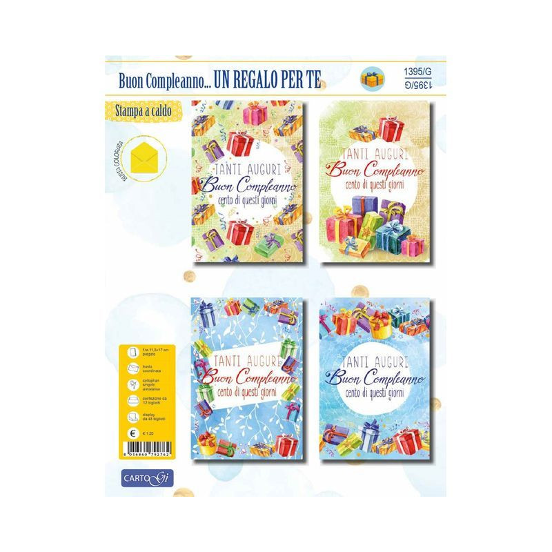 BIGLIETTO B/C - UN REGALO PER TE EAN 8056860792762 INGROSSO BIGLIETTI COMPLEANNO