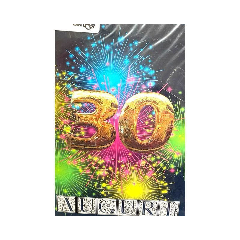 BIGLIETTO B/C FUOCHI D'ARTIFICIO 30 ANNI EAN 8056860792991 INGROSSO BIGLIETTI COMPLEANNO